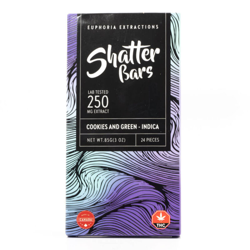 Indica Cookies & Green Shatter Bar (Euphoria Extractions)