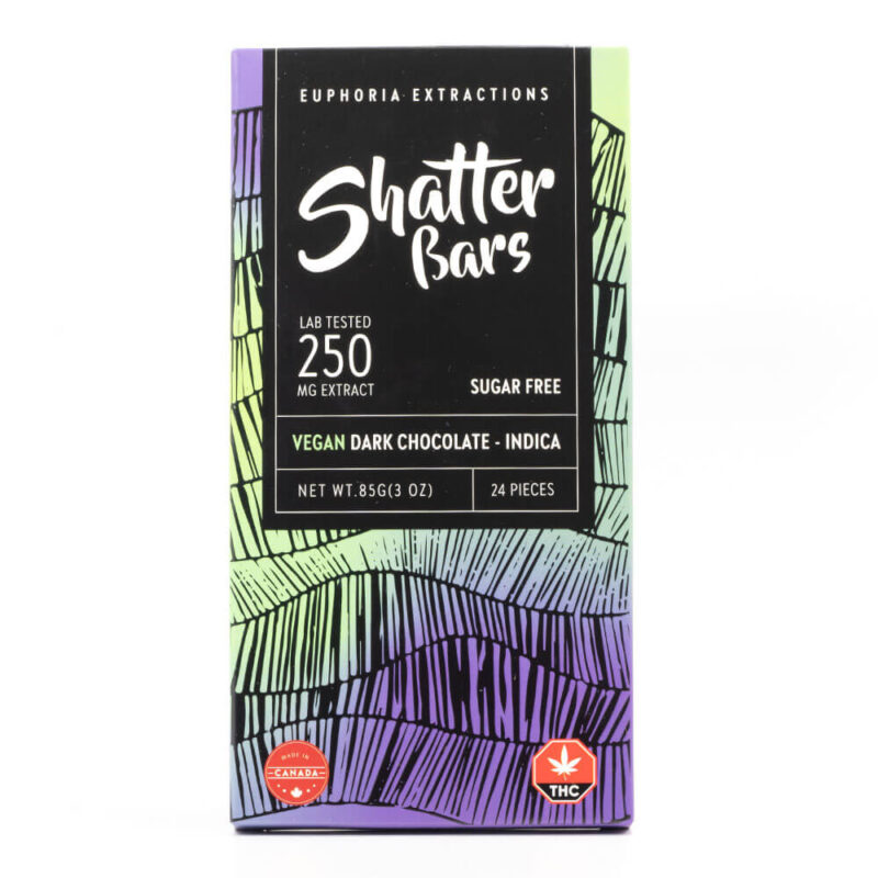 Indica Vegan Dark Chocolate Shatter Bar (Euphoria Extractions) - Image 2