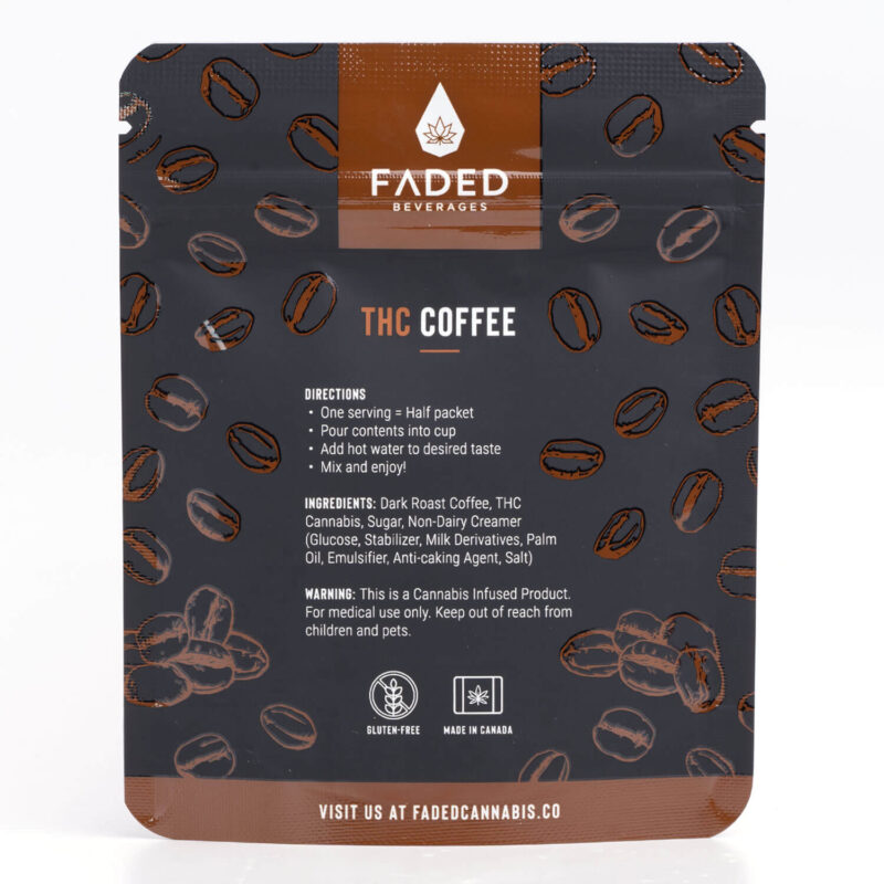 100mg THC Coffee (Faded Cannabis Co) - Image 2
