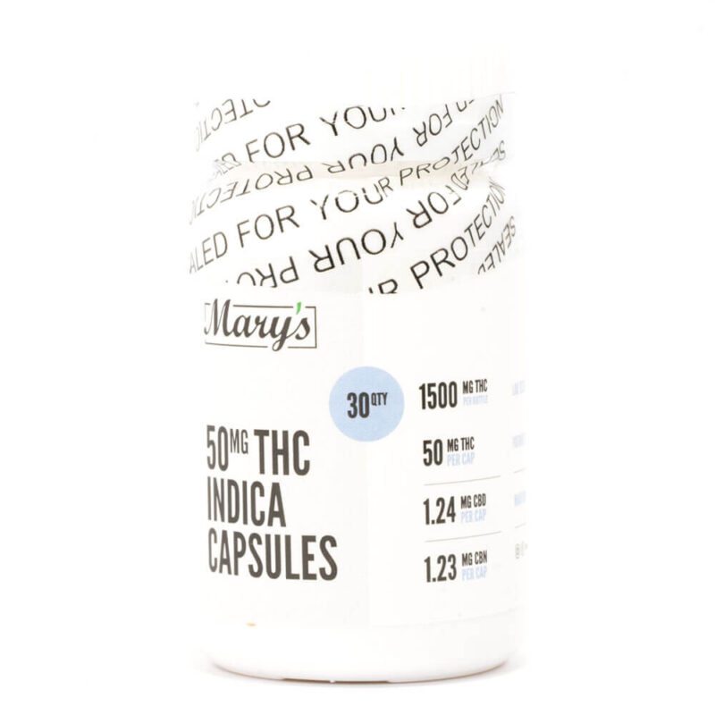 50mg THC Indica Capsules (Mary’s Edibles)