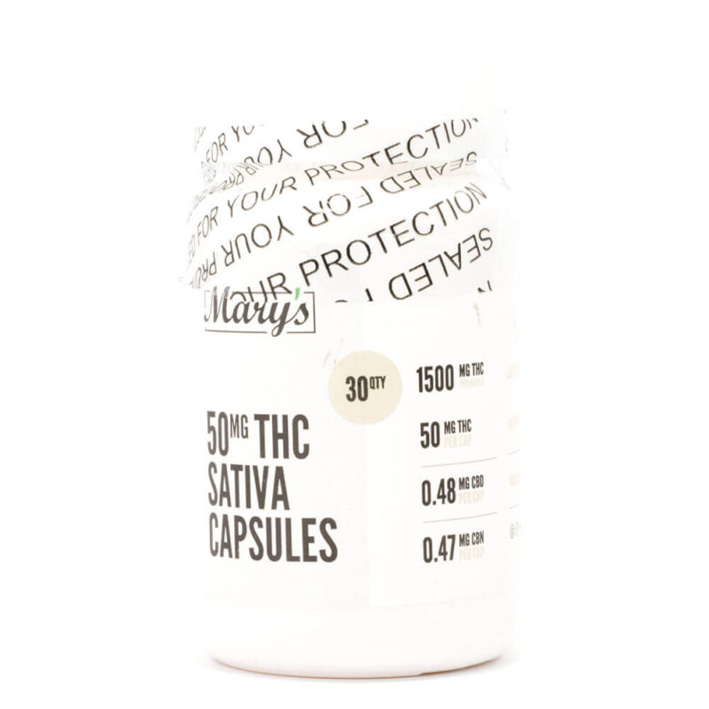 50mg THC Sativa Capsules (Mary’s Edibles)