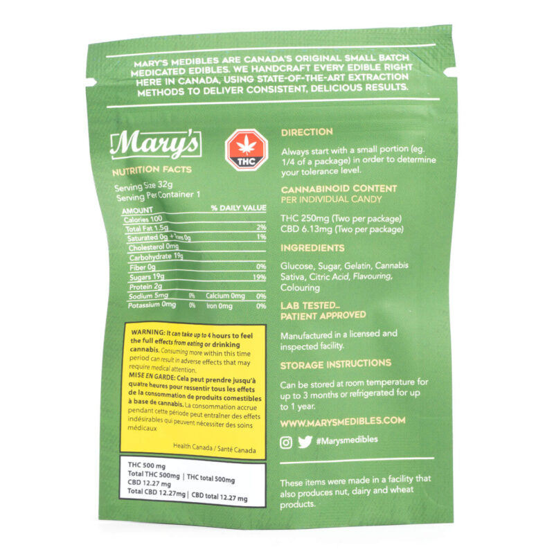 Ultra Strength Sativa Sour Swirls 500mg THC (Mary’s Edibles) - Image 2