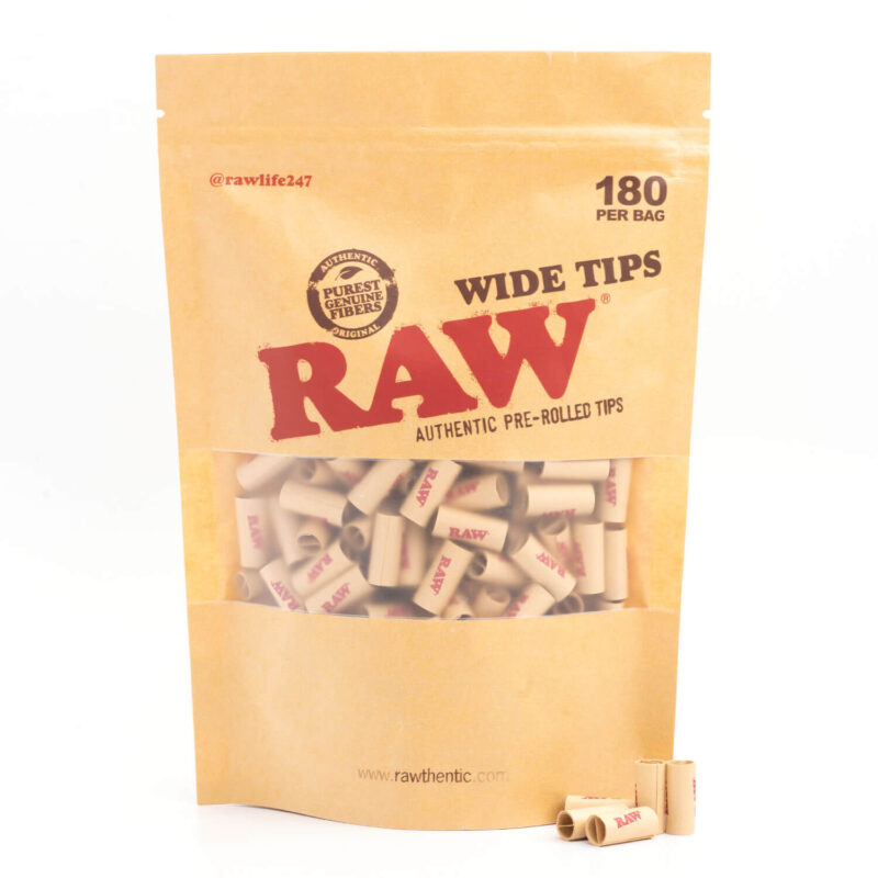 180 Pre-Rolled Wide Rolling Tips (Raw)