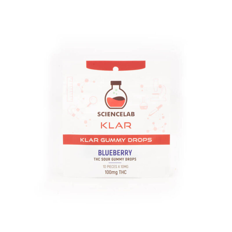 Blueberry THC Sour Gummy Drops 100mg (Science Lab)