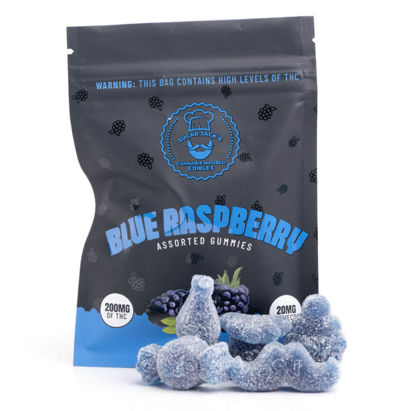 200mg THC Assorted Blue Raspberry Gummies (Sugar Jack’s)