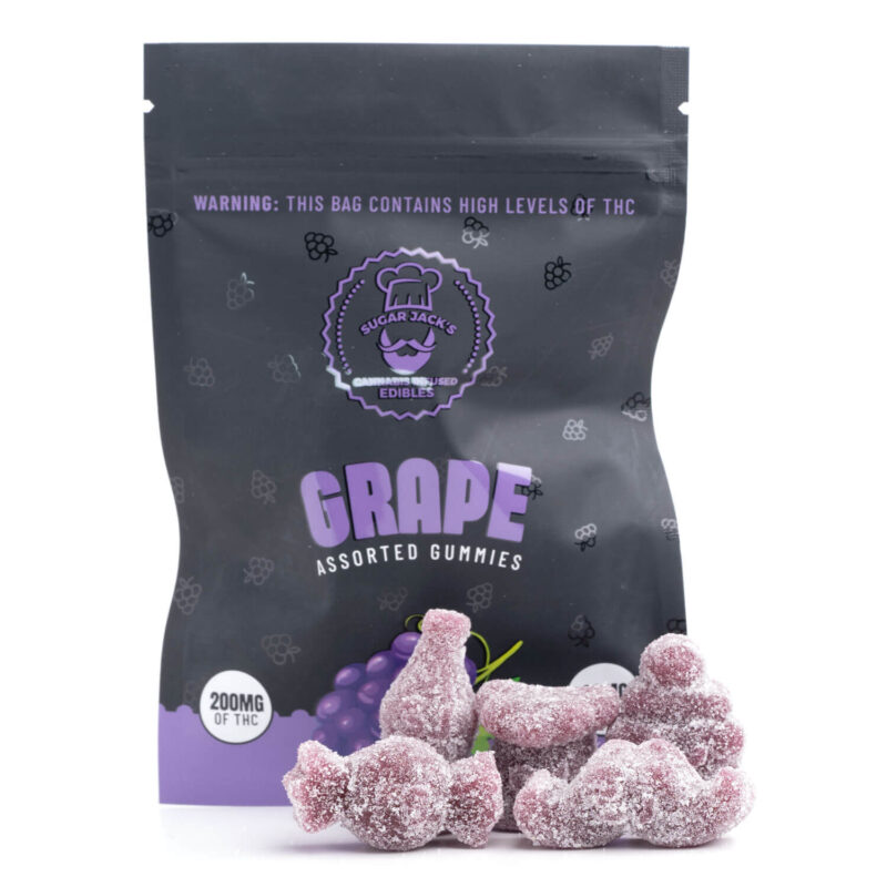 200mg THC Assorted Grape Gummies (Sugar Jack’s)