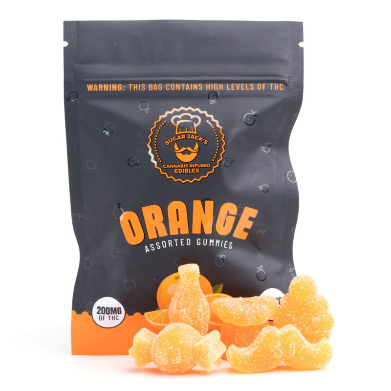 200mg THC Assorted Orange Gummies (Sugar Jack’s)