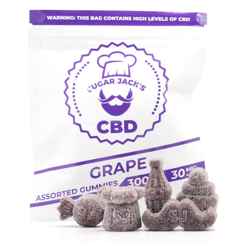 300mg CBD Assorted Grape Gummies (Sugar Jack’s)