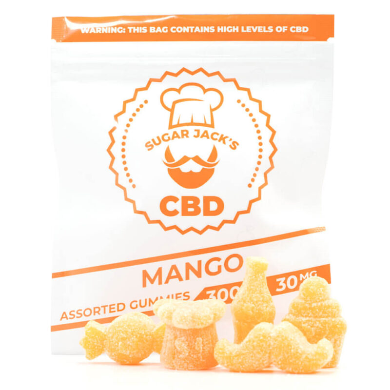 300mg CBD Assorted Mango Gummies (Sugar Jack’s)