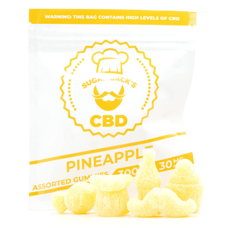 300mg CBD Assorted Pineapple Gummies (Sugar Jack’s)