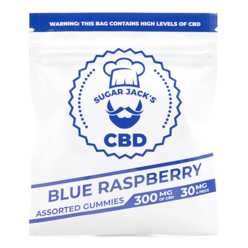 300mg CBD Assorted Blue Raspberry Gummies (Sugar Jack’s)