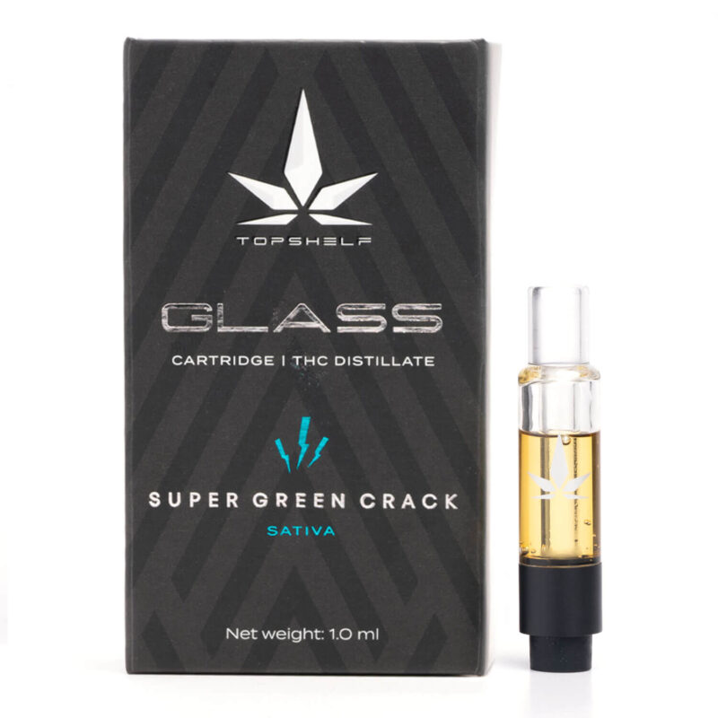 Super Green Crack THC Glass Cartridge (Top Shelf)